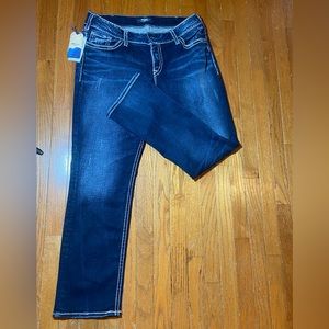 Silver Suki Midrise straight jeans size 16 NWT